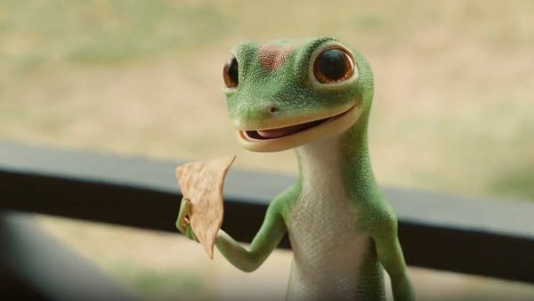 Brand mascot, animated gecko character
